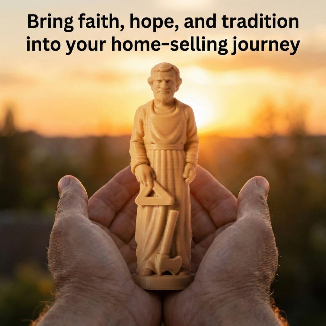 Saint Joseph Home Selling Kit – Catholic Statue with Prayer Card, Cotton Pouch & Protective Bag, Faith-Based Home Blessing Gift (Made in USA) - Image 9
