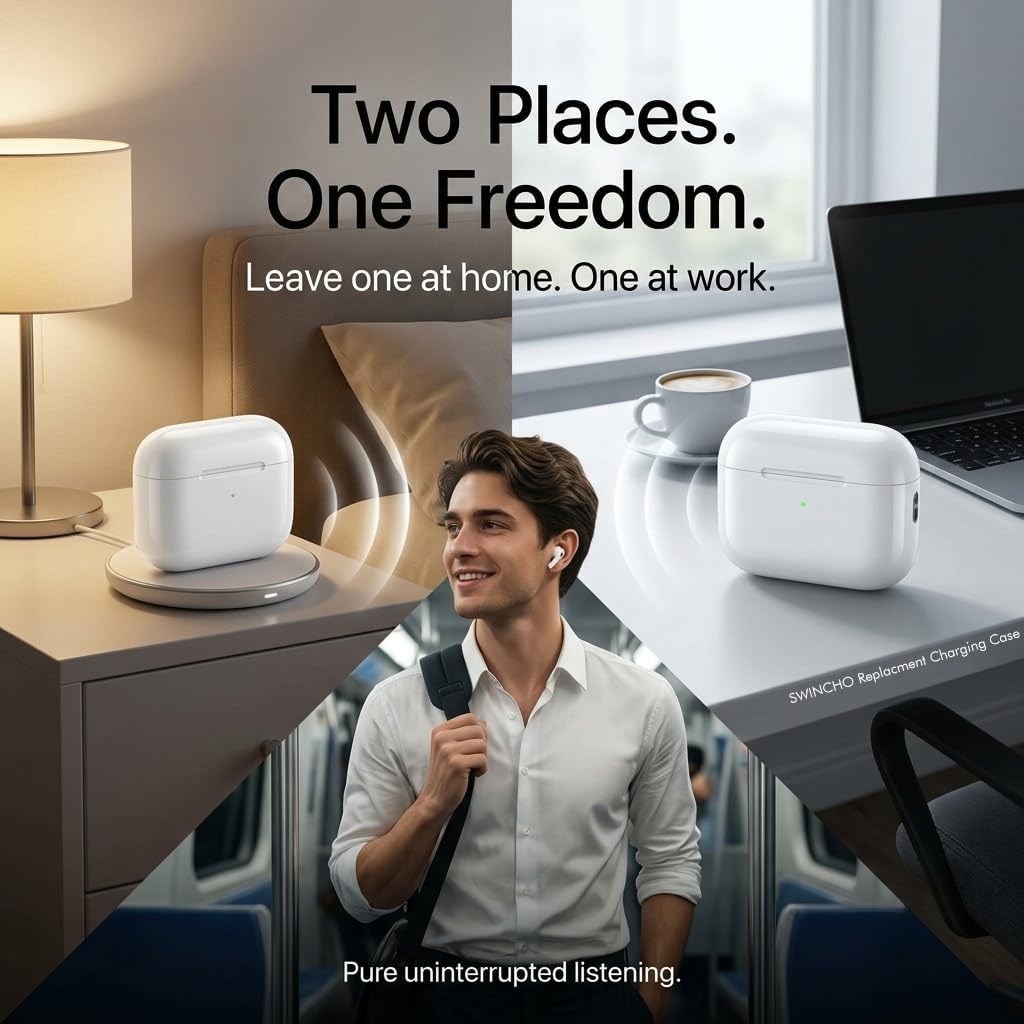 Charging Case for AirPods Pro 2 & 1 | Easy Pairing with Sync Button USB-C & Wireless Charging Case Replacement for AirPod Pro 1st & 2nd Generation