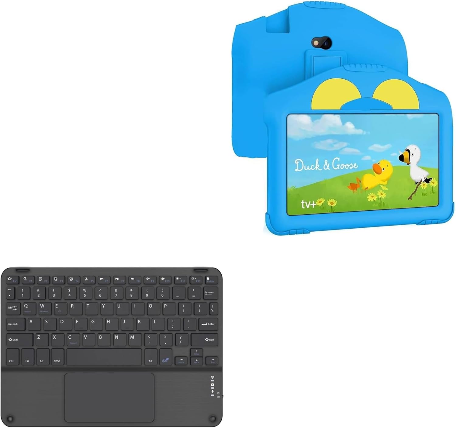BoxWave Keyboard Compatible with North Bison Kids Tablet Android 11 (7 in) - SlimKeys Bluetooth Keyboard with Trackpad, Portable Slim TouchPad - Jet Black