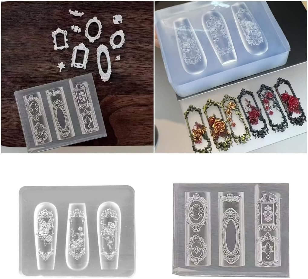 Easy Release Silicone Nail Stamp Mold Professional Rose Window Manicure Mould