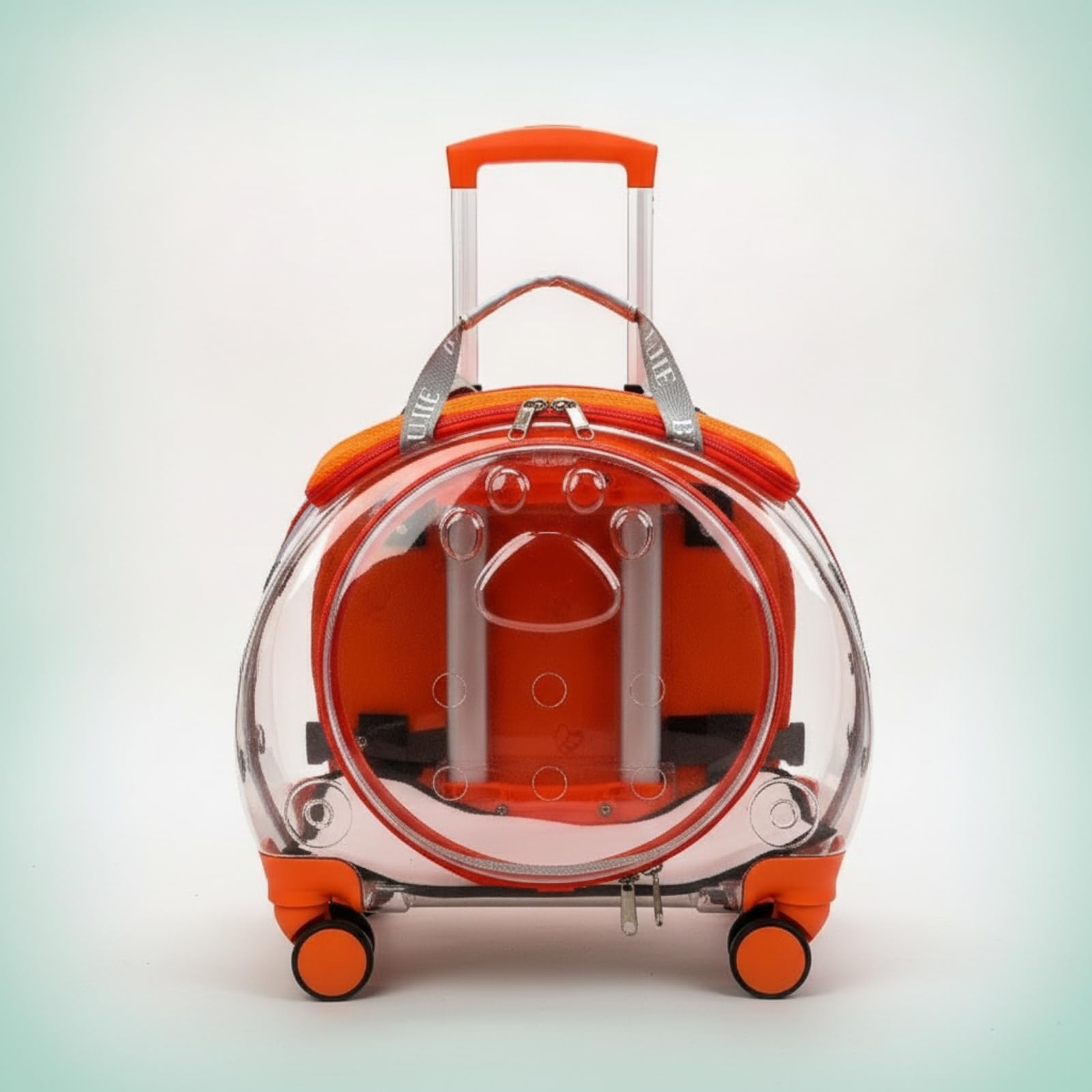 rockible Trasportino con Maniglia Telescopica Rigido Trasportino con Ruote Versatile Trolley Maniglia Telescopica per Gatti, Rosa
