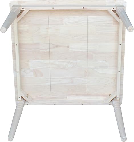 Miniatura 9 de IC International Concepts, Mesa cuadrada juvenil, madera real maciza, madera de parawood resistente, 32 x 32 x 22.25, montaje mínimo, bricolaje,