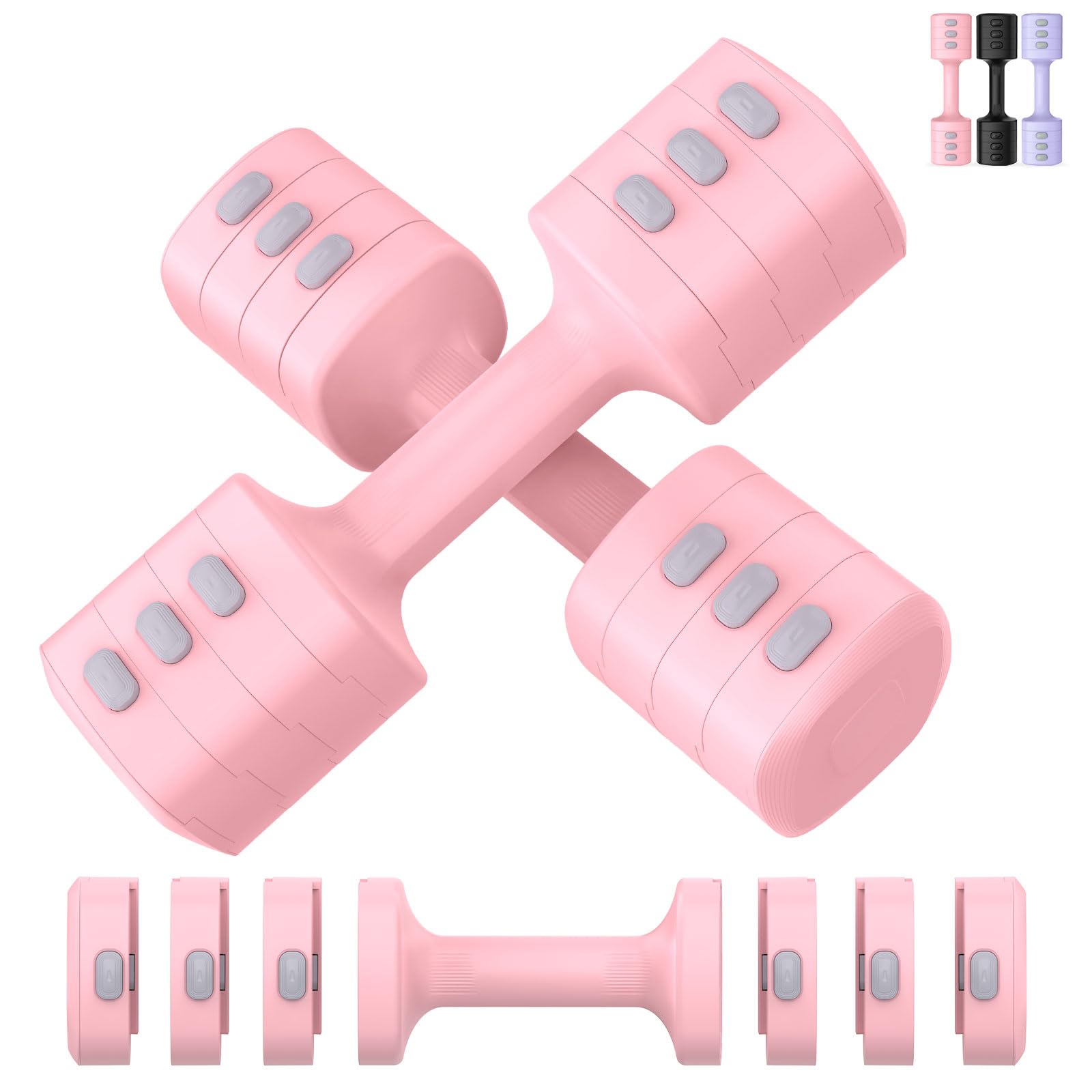 Adjustable Dumbbell Set Total 11LB Weight Dumbbells Set for Women Each 2 2 3 3 4 4 5