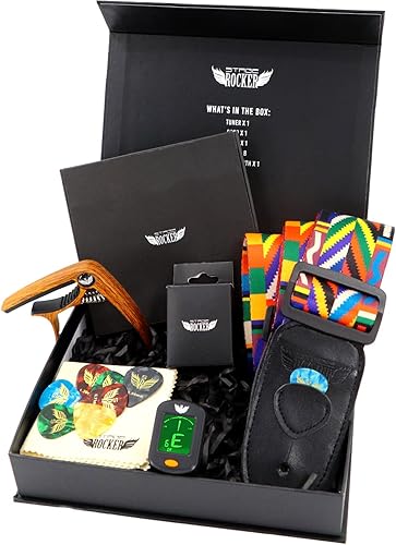 Miniatura 10 de Guitar Accessories Gift Box for Acoustic and Electric Guitars, 5-in-1 Essential Gift