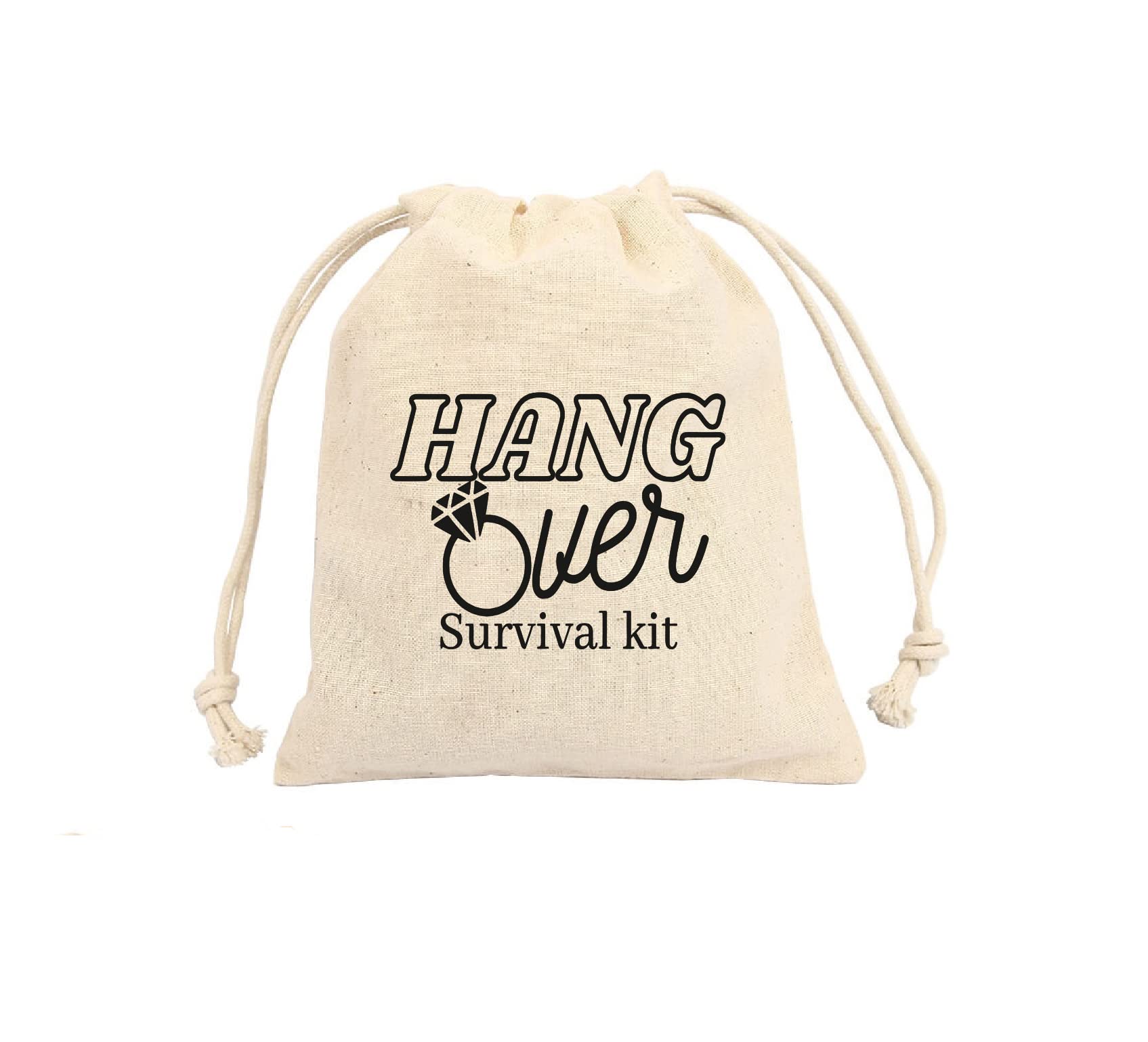 TYM And So The Adventure Begins Cotton Drawstring Bags | Set Of 5 Party Favor Bags 5x7 Inches