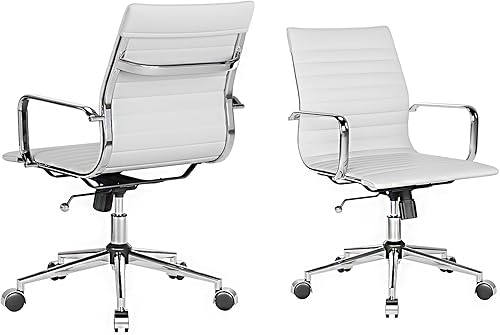 Miniatura 14 de Silla de oficina giratoria con reposabrazos y ruedas, cómodo asiento ajustable para juegos para adultos, silla de trabajo resistente para oficina en