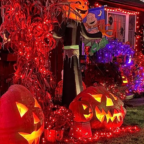 Jmexsuss 2 Pack 200 Led Red Solar Halloween Lights, 75.5Ft Red Solar Lights Outdoor Waterproof, 8 Lighting Modes Red String Lights For Patio Tree Christmas Halloween Decorations #TOP1