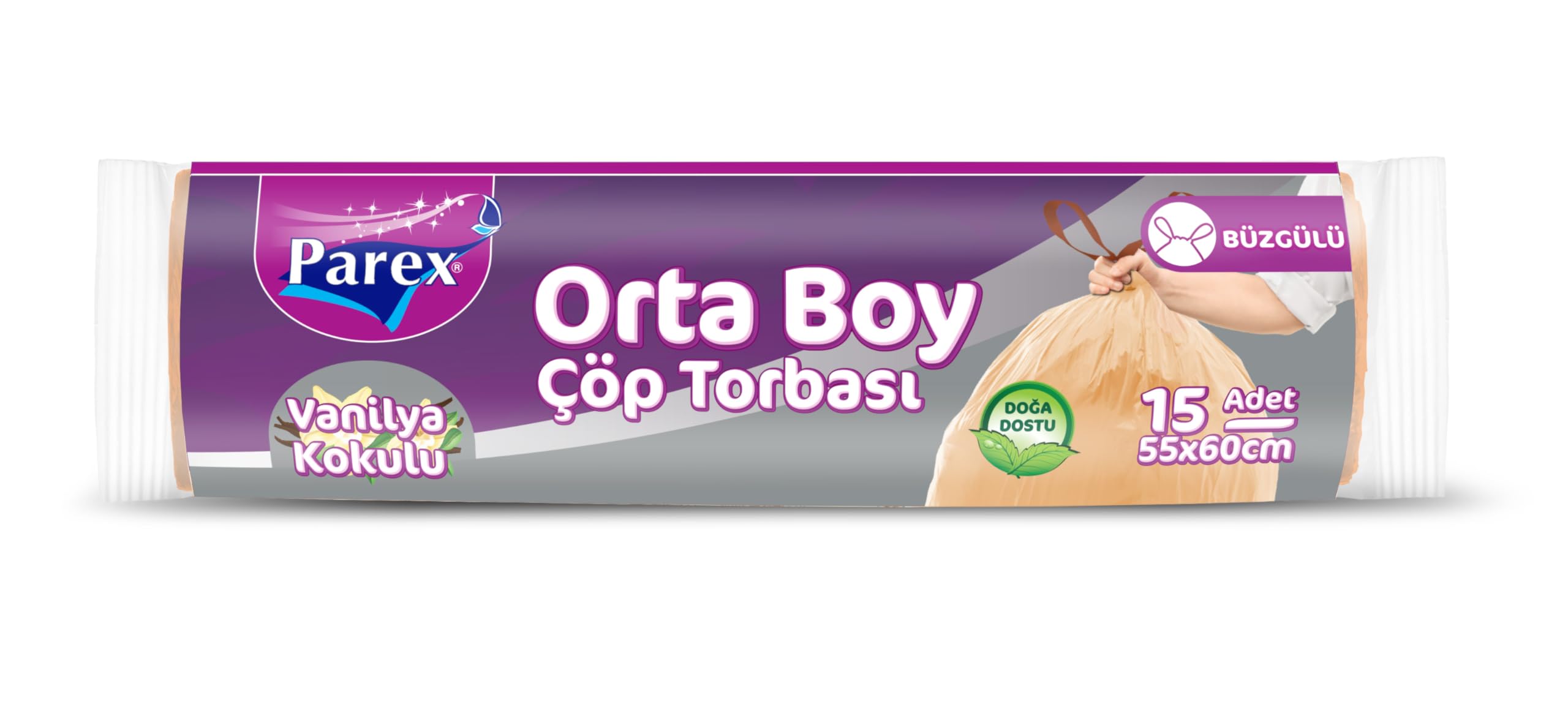 Parex Ekonomik Büzgülü Vanilya Kokulu Çöp Torbası Orta Boy