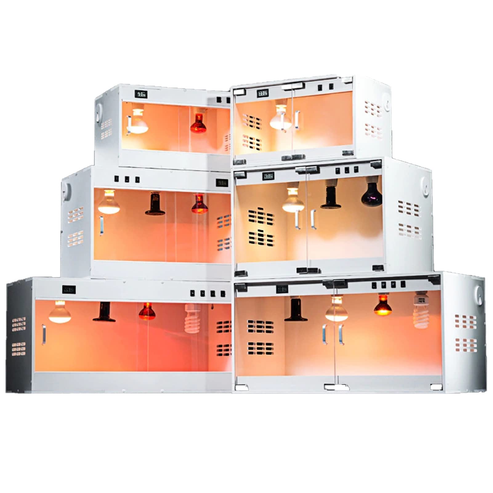 Caja de cría de Reptiles PVCCage Pet Vivarium Lagarto Camaleón Terrario de alimentación Panorámica Incubadora ventilada Hábitat para Serpientes, Tortugas y Anfibios, Blanco (60 x 40 x 40 cm)