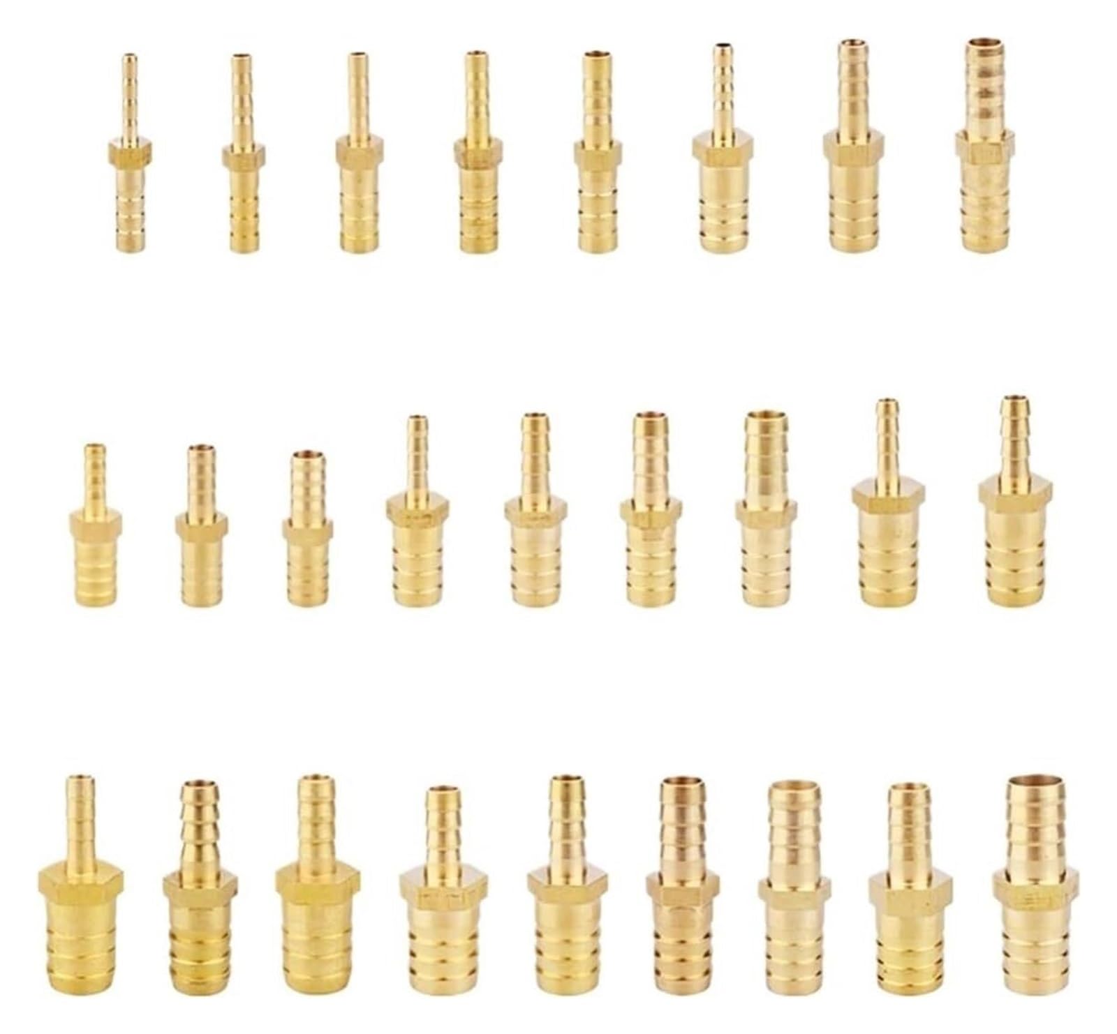 Hose Barb Fittings,4mm 6mm 8mm 10mm 12mm 14mm 16mm 19mm Hose Barb Straight Pipe Fitting Reducer Copper Coupler Connector Adapter(20x10mm)