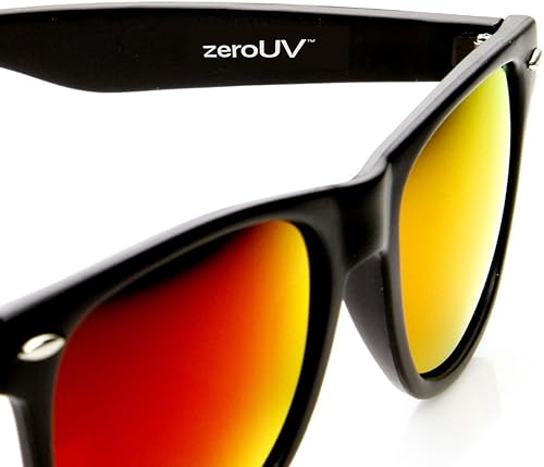 Miniatura 3 de Flat Matte Reflective Flash Color Lens Large Horn Rimmed Style Sunglasses 8025