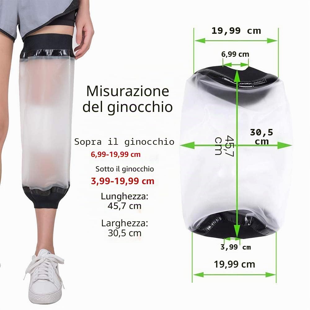 Copertura per Doccia Al Ginocchio, Protezione Impermeabile per Adulti,Protezione Impermeabile Gesso Gamba per Adulti,Protezione Gesso Doccia Mantieni le Ferite e le Bende Asciutte