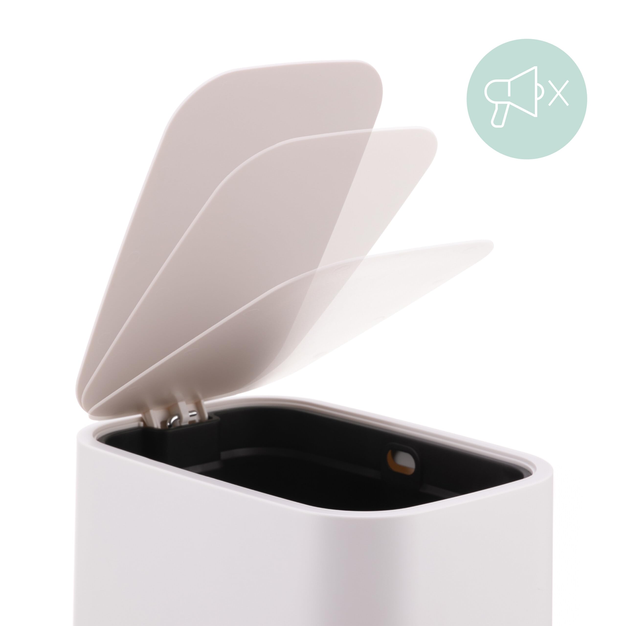 Relaxdays Cestino, 7 Litri, Chiusura Soft, Secchio Interno Rimovibile, plastica Opaca, a Pedale