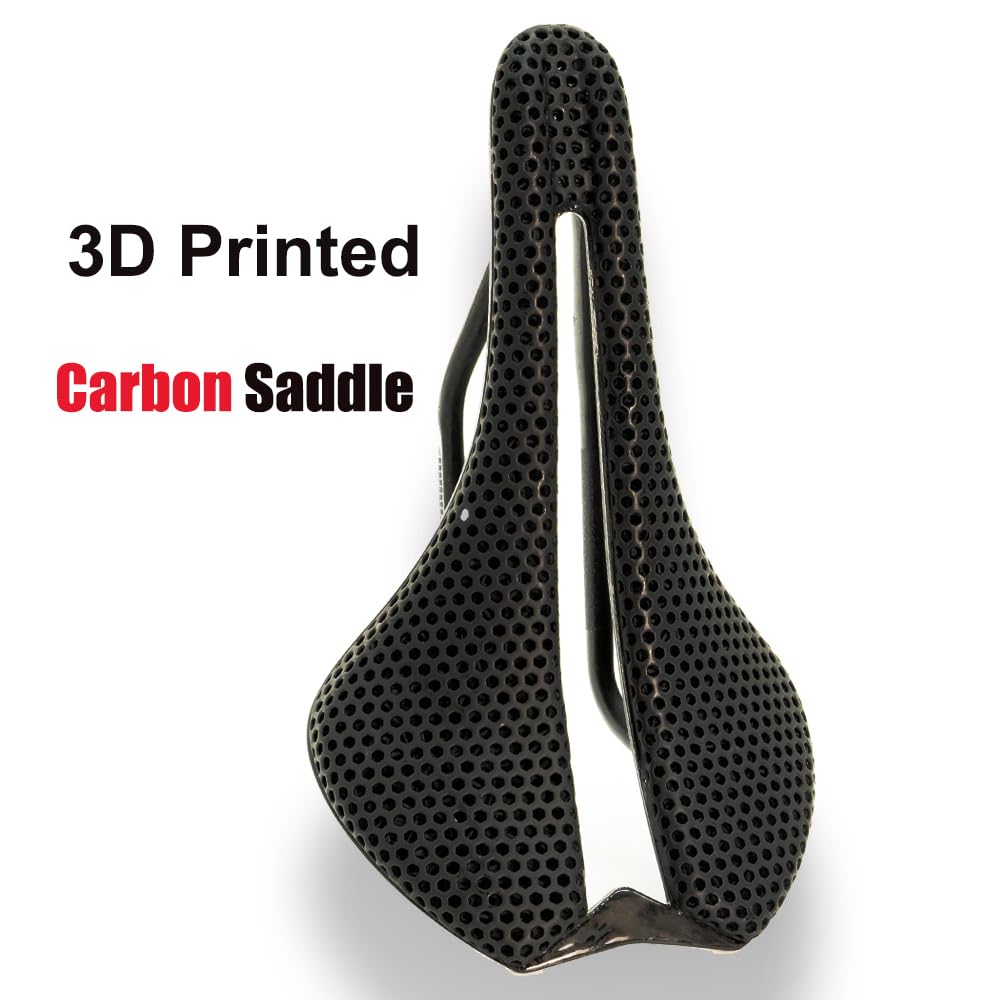 Siodełko rowerowe z nadrukiem 3D, lekkie/miękkie/oddychające/wodoodporne, uniwersalne siedzisko do miejskiego/wyścigowego/MTB siodełka 145 mm (255 x 140 mm)