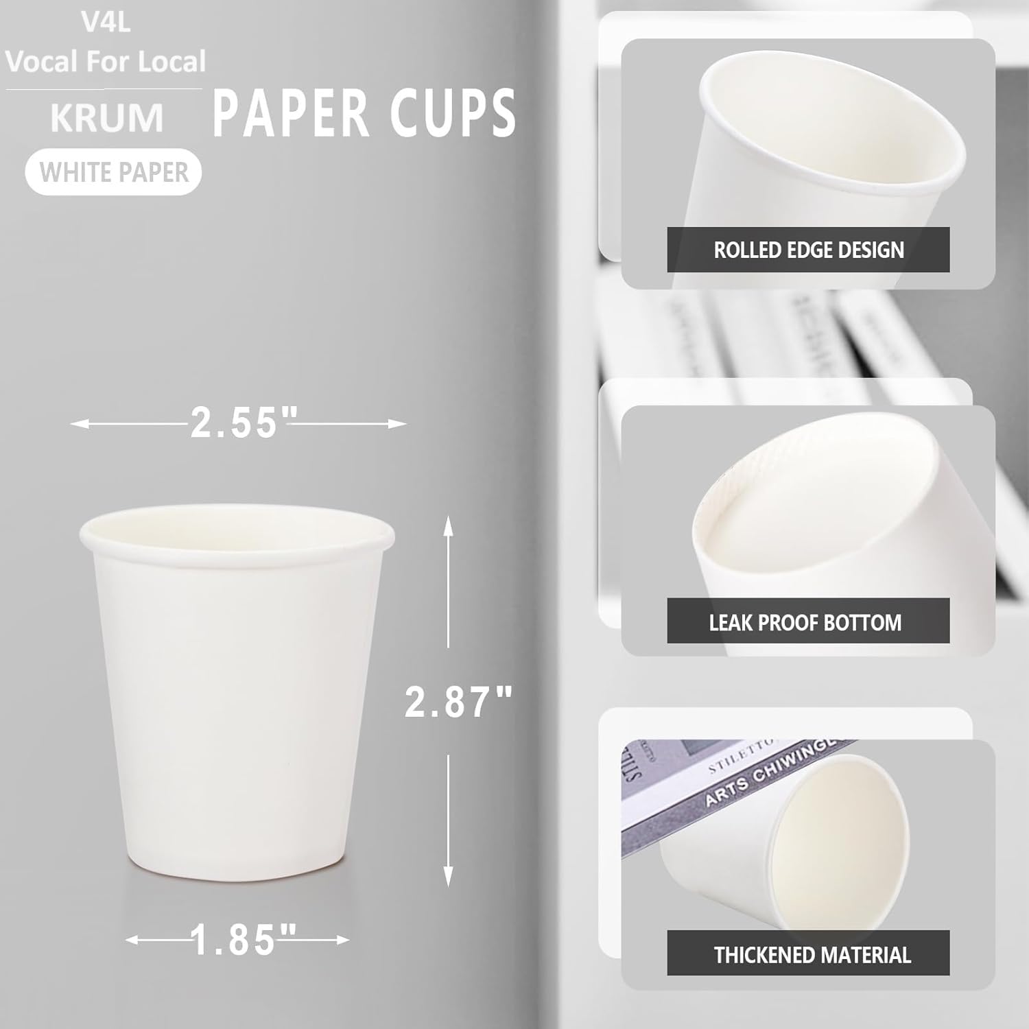 V4L Kubek papierowy, 150 ml, 150 sztuk, wielokolorowy