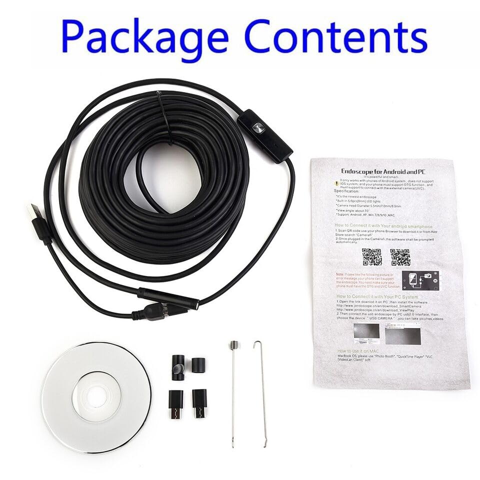 Plumber Pipe Inspection Camera Endoscope Waterproof Sewer Drain Cleaner Hook