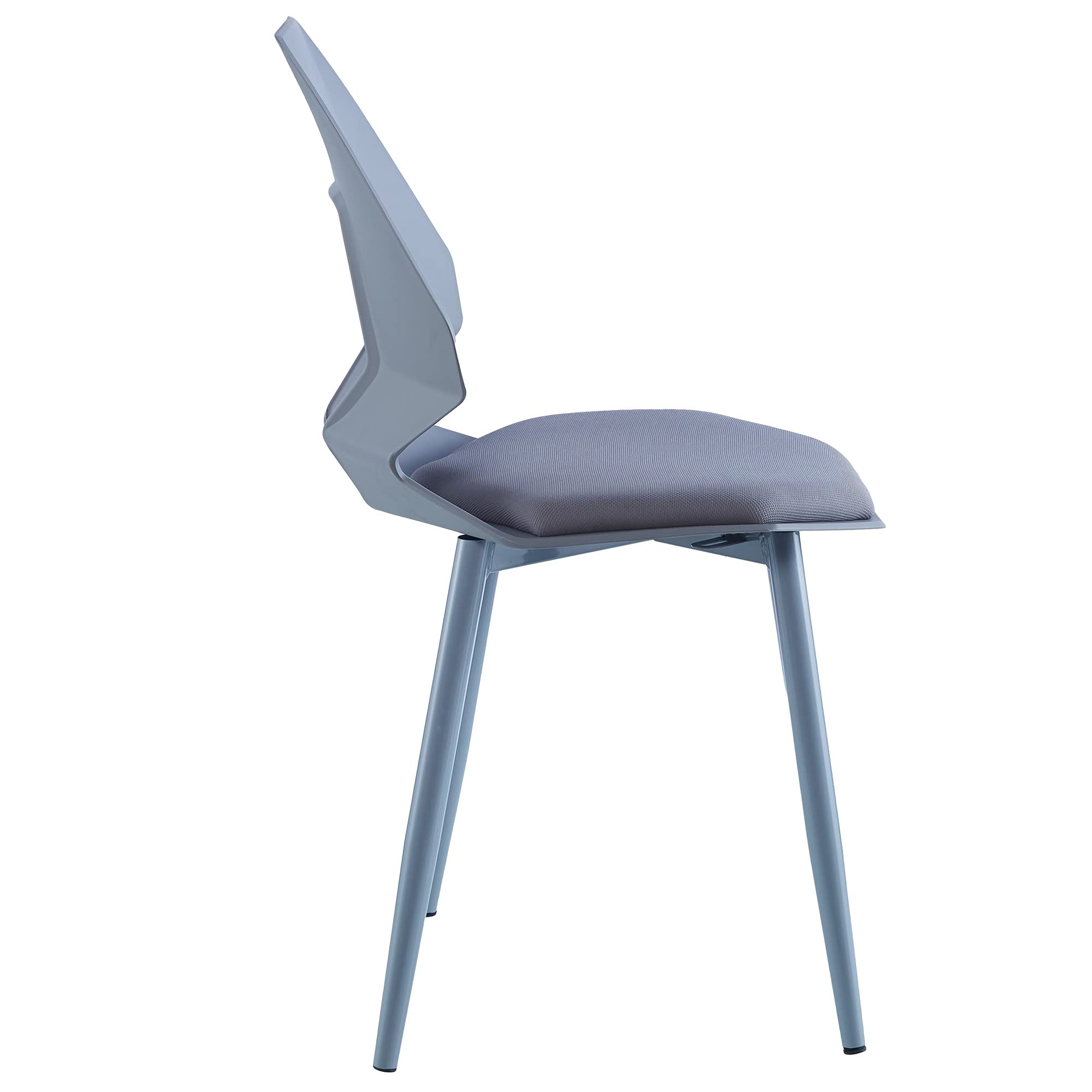 Set di 2 o 4 sedie di design, adatte per sala da pranzo, cucina, soggiorno, ufficio, di plastica, colore: grigio/grigio, quantità: 4