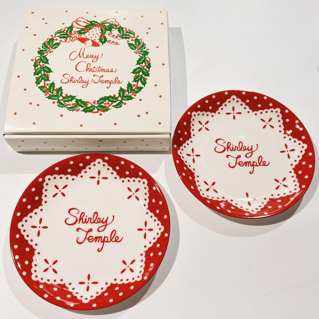 シャーリーテンプルノベルティ ティーポット ケーキ皿 クリスマス皿セット シャーリーテンプルノベルティ ティーポット ケーキ皿