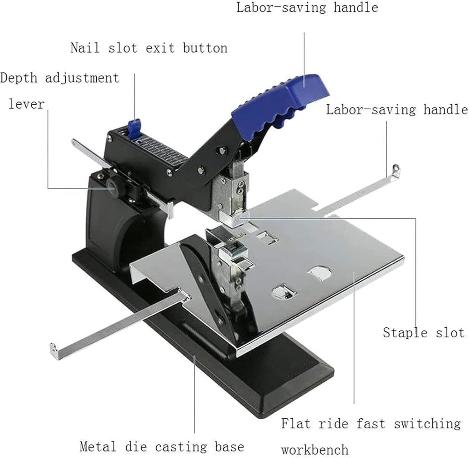 Grapadora manual resistente para el hogar, biblioteca, escuela y oficina, capacidad de 60 hojas, profundidad de papel ajustable, grosor máximo de 6 mm, solución de encuadernación duradera