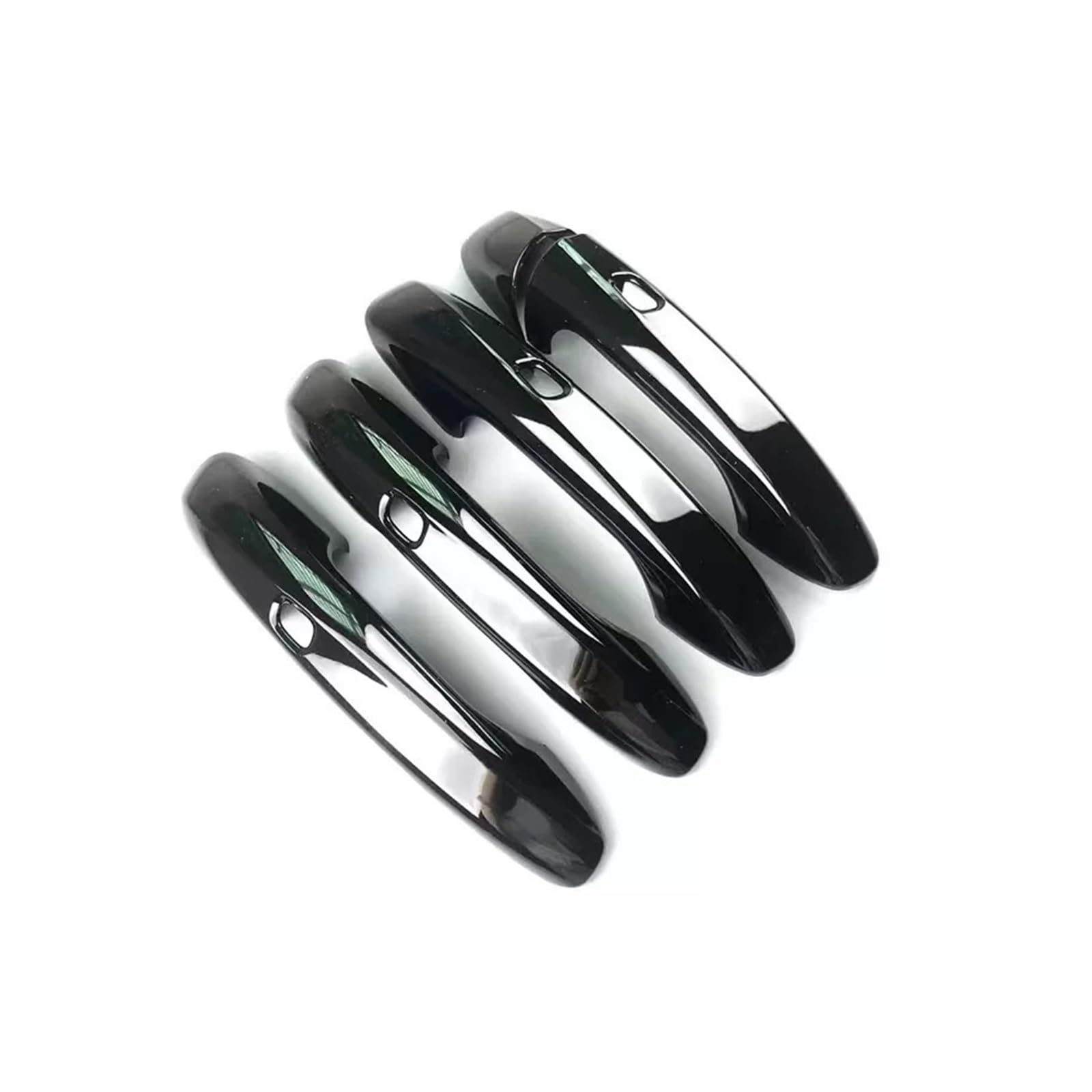Jkkkks Black 4 Sensor Hole Car Exterior Door Handle Replacement For Benz For Eclass W213 W238 2016-2023 Glossy Black Carbon Pattern Lhd Car Door Handle Cover Styling Accessories Car Handle Compatible(Black 4 Sensor Hole)