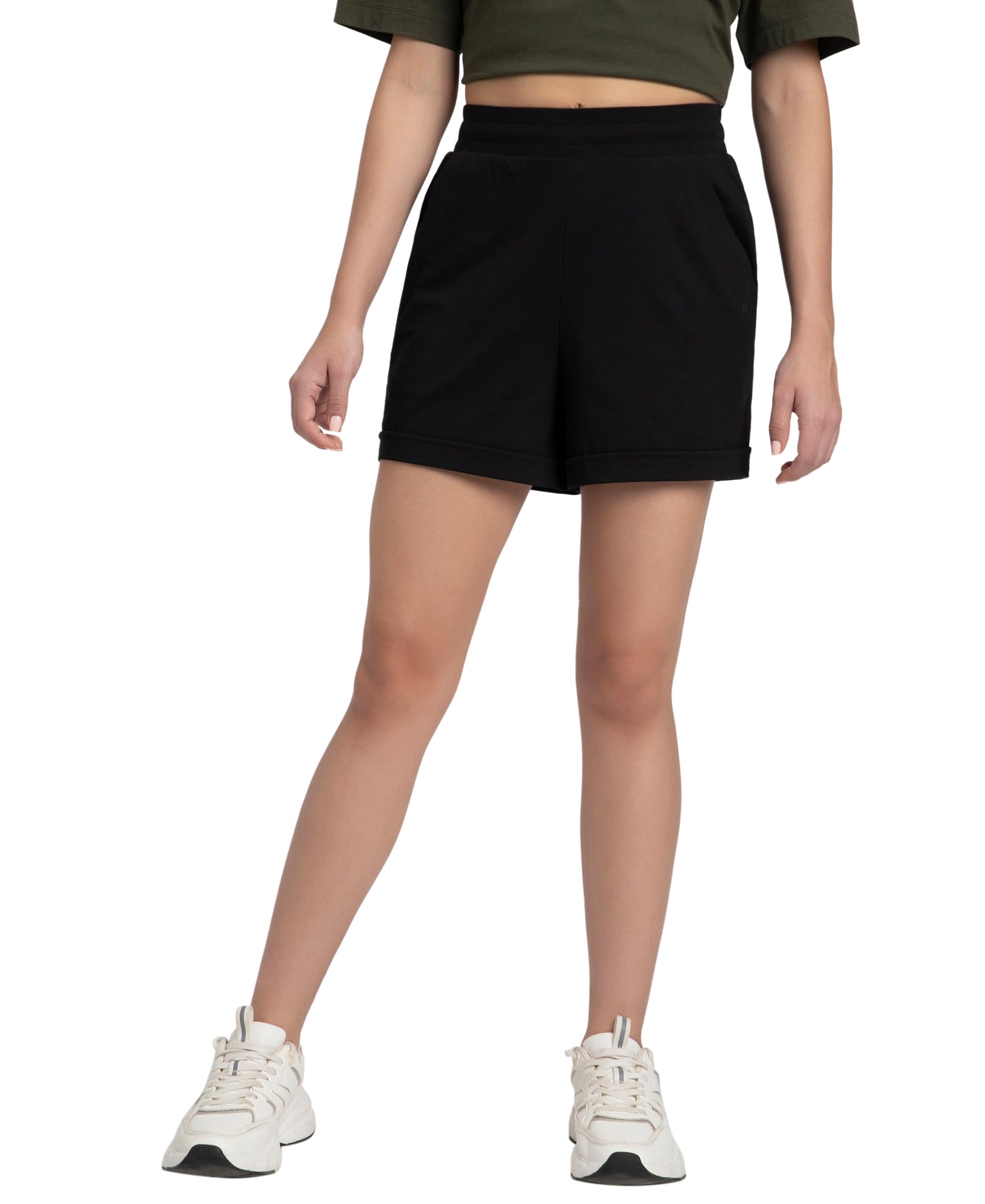 jockey A157 Women's Super Combed Cotton Rich Straight Fit Shorts with Side Pockets-picture-25