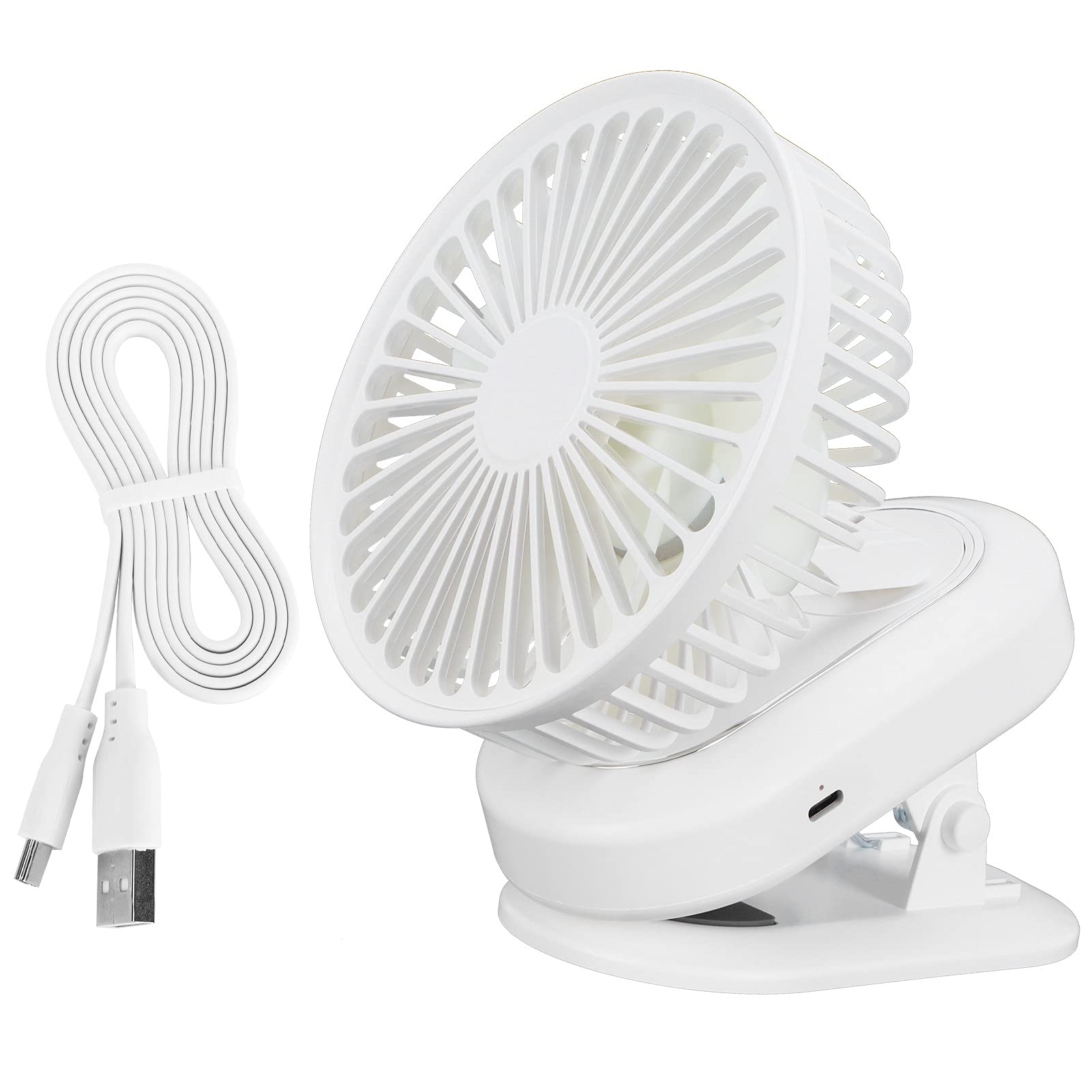 Ventilatore Portatile KIDEE Con Clip, Display LED, Rotazione 360°, Batteria 2000mAh, Per Passeggino E Ufficio