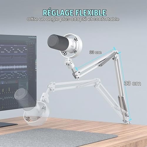 FIFINE K688CTW White Podcast Microphone Kit - 7