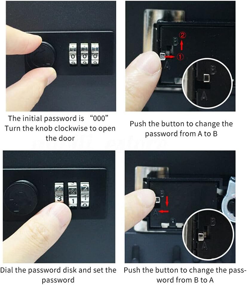 JSEIAJB Home Combination Lock Password Resettable Code Storage Cabinet Key Safe Box Car Indoor Outdoor Organizer Wall Mounted Metal