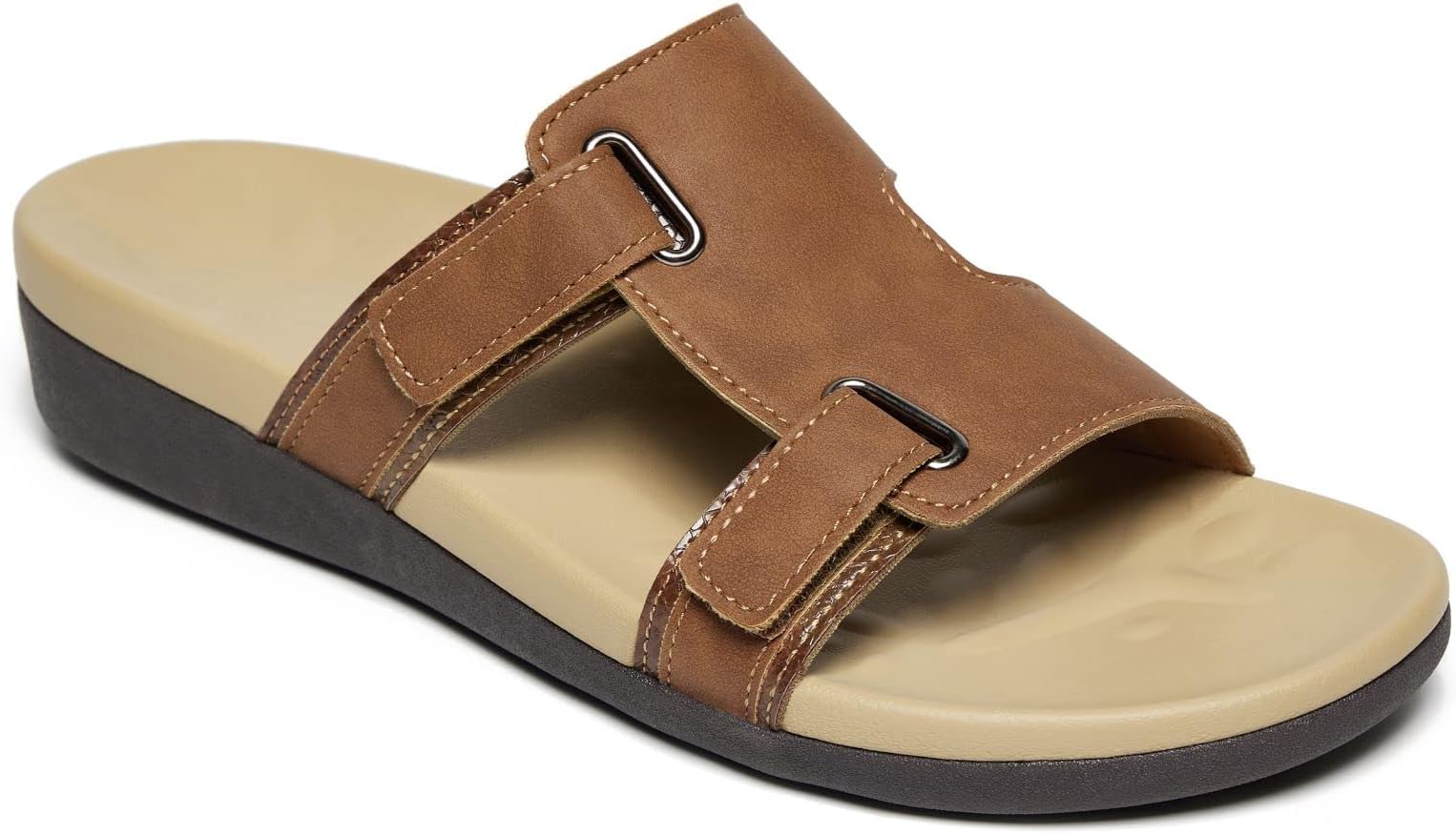 MEGNYA Women Comfortable Walking Sandals with Arch Support, Plantar Fasciitis Slides for Flat Feet Relieve, Orthopedic Sandals with adjustable straps