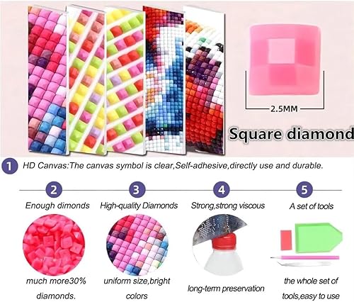 Miniatura 10 de Kits de pintura de diamantes de ángel de alas 5D para adultos, tamaño grande (32 x 16 pulgadas), pintura por números, puntos de diamante,