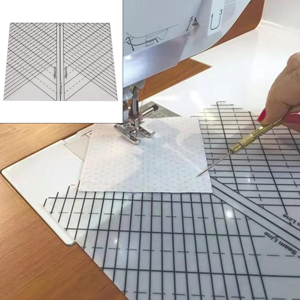 Transparent Sew Straight Stencil Ruler Sewing Accurate 1/4'' Seams for Easily Quilting Stitching Marking Tailor Supplies