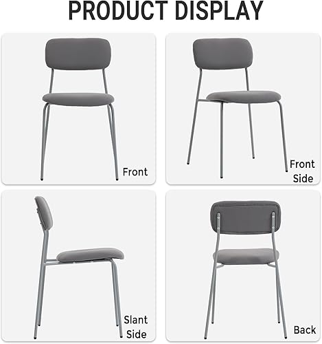 Miniatura 8 de Sidanli Juego de 4 sillas de invitados, sillas de oficina apilables sin ruedas con cojín suave para el hogar, la escuela, el médico y la oficina,