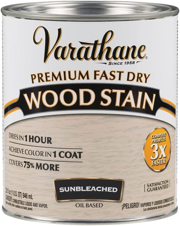 Varathane Premium Fast Dry Semi-Transparent Sunbleached Wood Stain 1 qt.