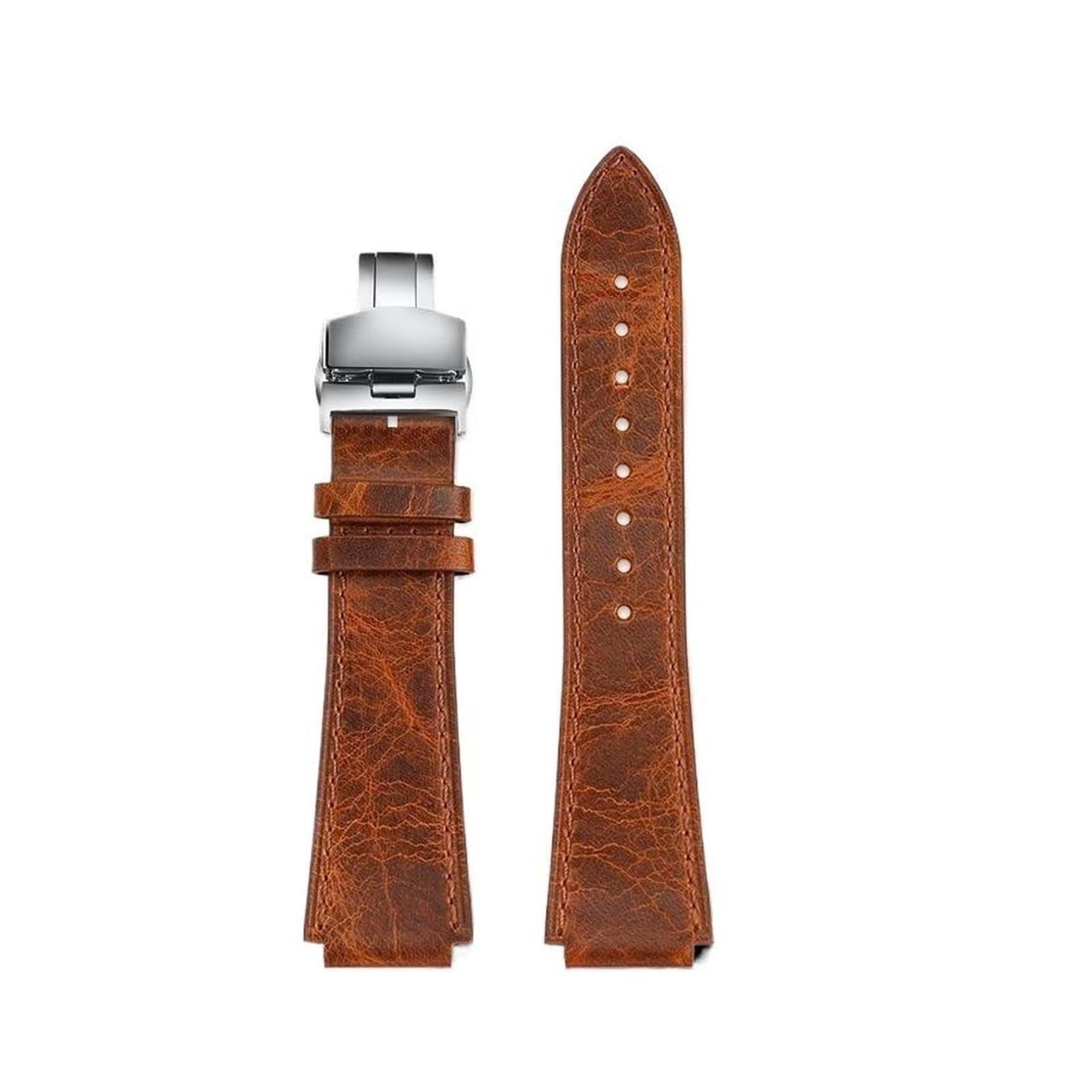 Correa de cuero Retro Compatible con Casio AE1200 AE1300 AE1000 A158 A168 correa de reloj de cuero de vaca Vintage accesorios de pulsera de extremo convexo
