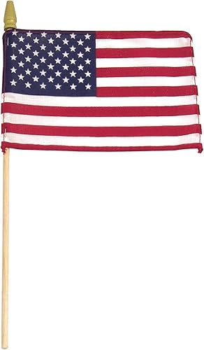 Miniatura 2 de Super Tough Bandera de palo de Estados Unidos de 8 x 12 a 24 pulgadas con punta de lanza paquete de 12