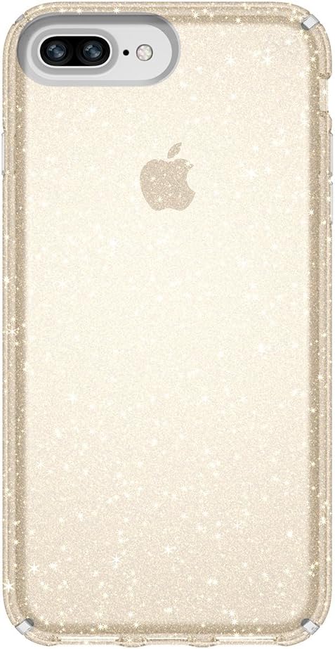 80% Off Discount Speck Products Presidio Clear + Glitter Case for iPhone 8 Plus (Also fits 7 Plus and 6S Plus/6 Plus), Clear With Gold Glitter/Clear