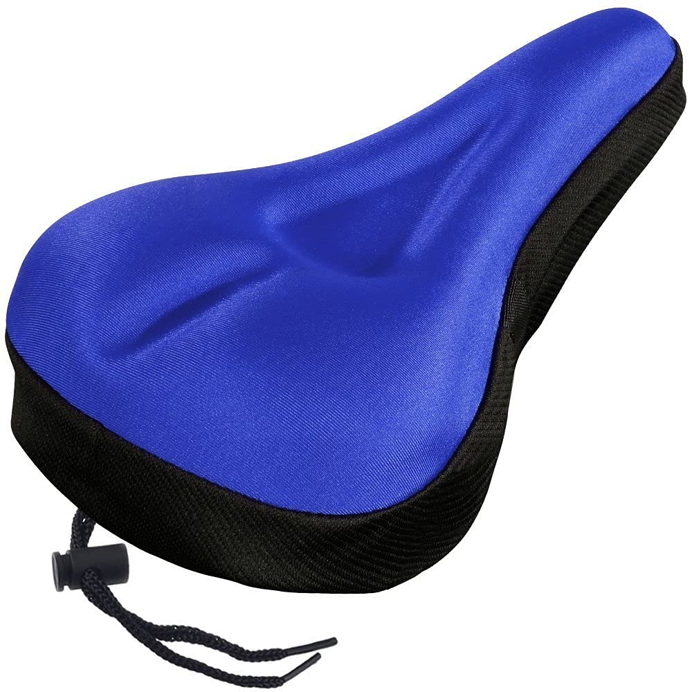 AlexVyan Blue Gel Bicycle Saddle Seat Cushion Cover for Indoor Outdoor Cycling, Exercise Cycle - Soft and Washable (B0C1CMVQDX) Amazon Price History, Amazon Price Tracker