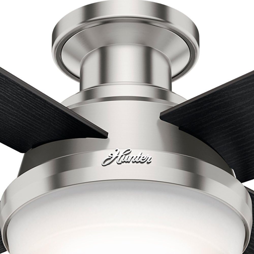 Cheap Hunter Low Profile Ceiling Fan Dempsey 59243 in Brushed Nickel with 2-Remote Control Bundle