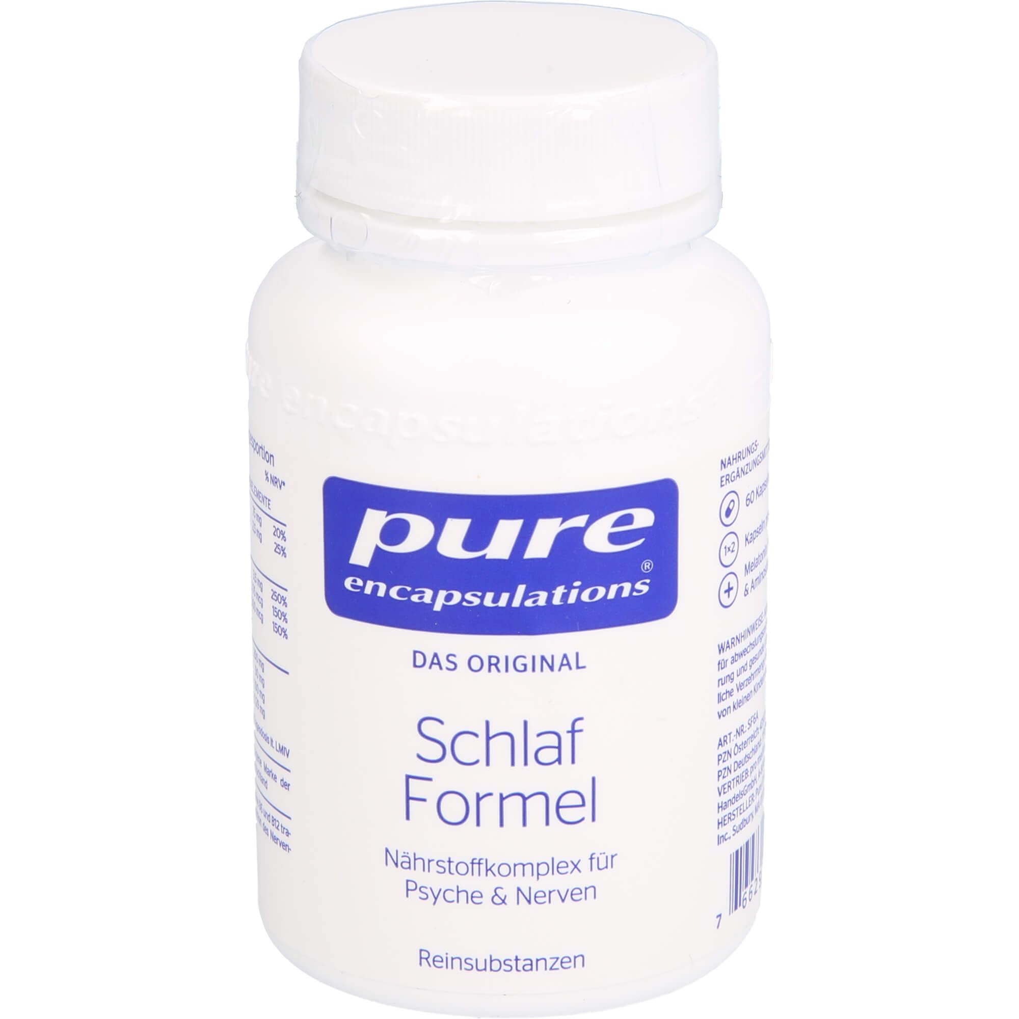 Pure Encapsulations - Schlaf Formel - Nährstoffkomplex mit Melissen-Extrakt, B-Vitaminen, Magnesium, Zink und Aminosäuren - 60 Kapseln