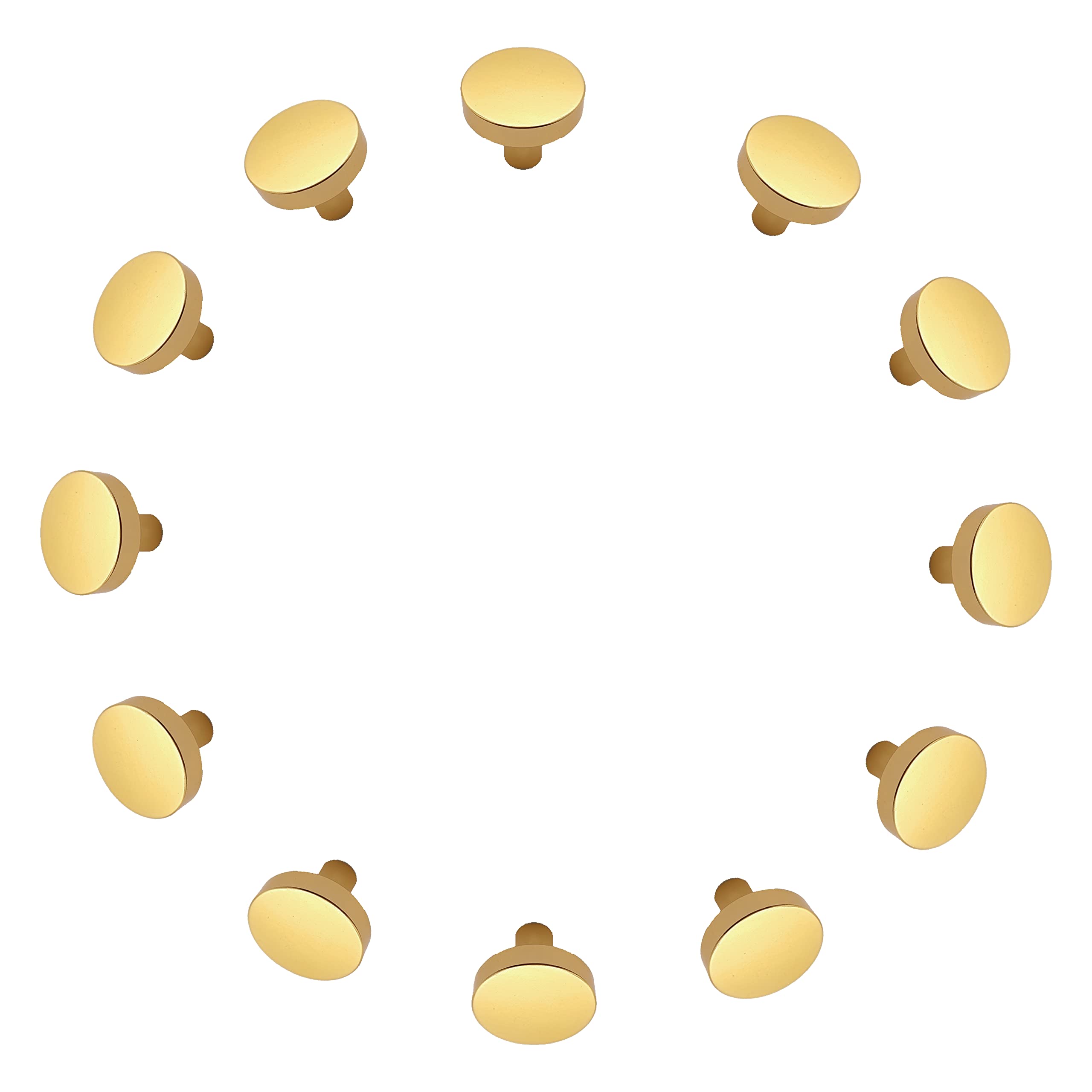 weidu 12pcs Gold Cabinet Hardware Round Knobs Drawer Pulls Cupboard Dresser Knob