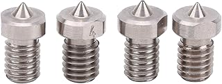 4Pcs 3 Dimensional Printer Nozzle, M6 Ti Alloy Nozzle Extruder Nozzle for MK8/MK9, 3 Dimensional Printer Accessories 0.2mm/0.3mm/0.4mm/0.5mm
