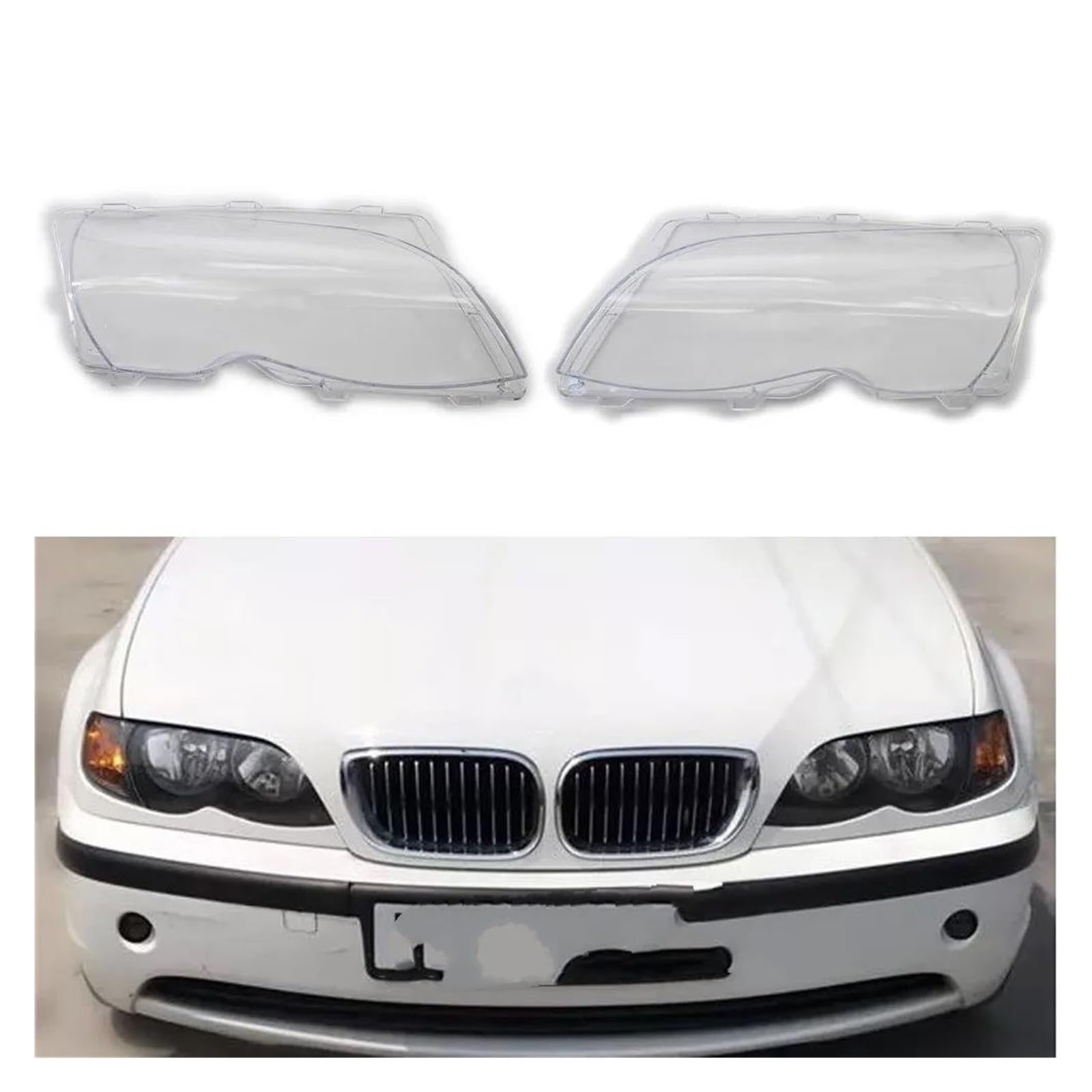 2 Lenti Fari Auto Per BMW Serie 3 E46 2001-2005 - Copertura Trasparente Originale - Foto 2