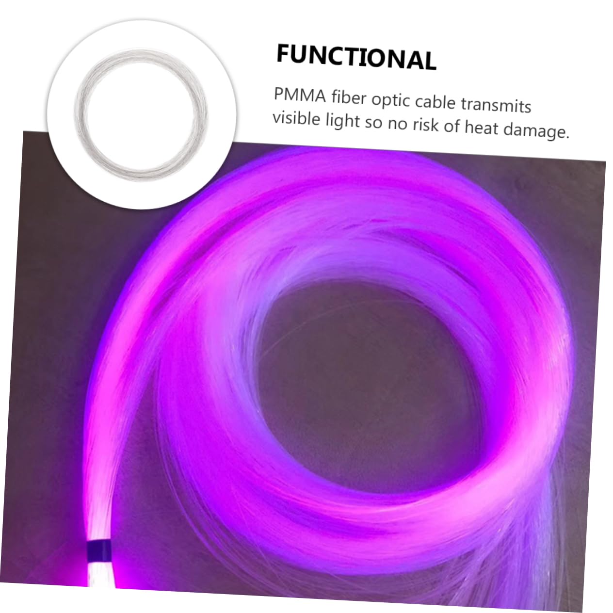 SHINEOFI 1mm Dicke Kunststoff Glasfaser 100m Lang für Lichtleiter mit Ausgezeichneter Zähigkeit und Uv Strahlen für Saunen und Spas