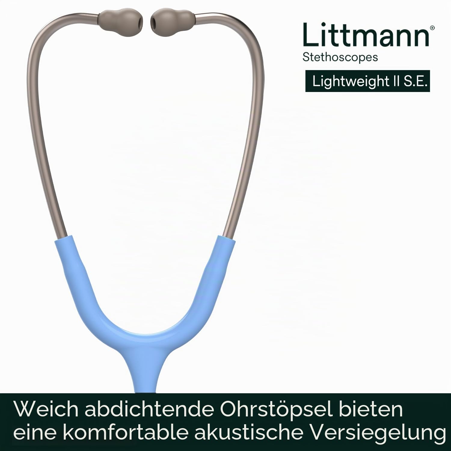 3M Littmann Lightweight II S.E. Stethoskope, 2454, hellblauer Schlauch, 70 cm, 1 Stück