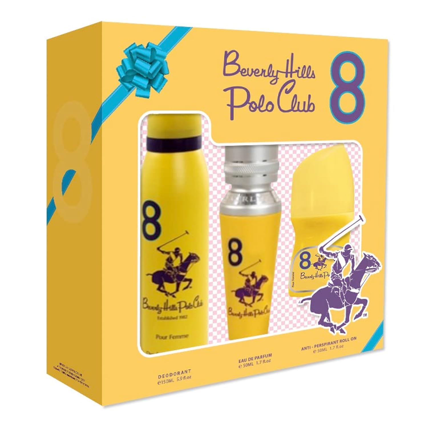 No.8 3PCS Gift Set for Women EAU DE PARFUM 50ml + Deodorant 150ml + Anti - Perspirant Roll On
