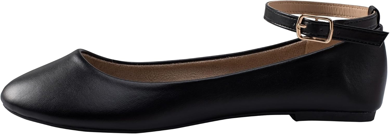 Alpine Swiss Calla Women's Ballet Flats Round Toe Ankle Strap Flat Shoes Casual Wear Lightweight Durable Ballerina Flats Order One Size Up - Image 3