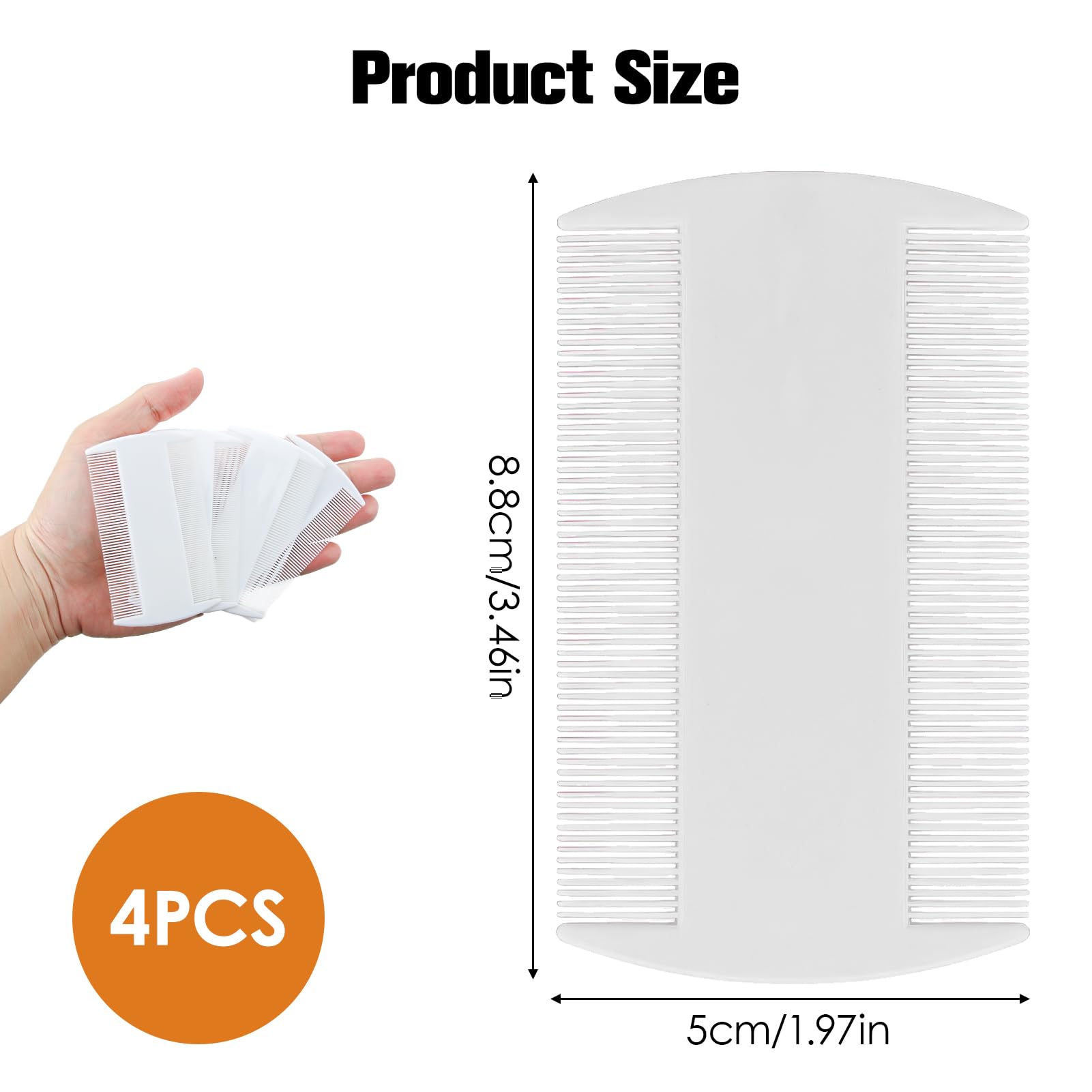 Peigne Anti-Poux et Lentes pour Enfants et Adultes, Élimination Efficace, 4 Peignes à Dents Fines Double Face, Convient également pour Animaux, Anti-Puces et Tiques pour Chien et Chat B