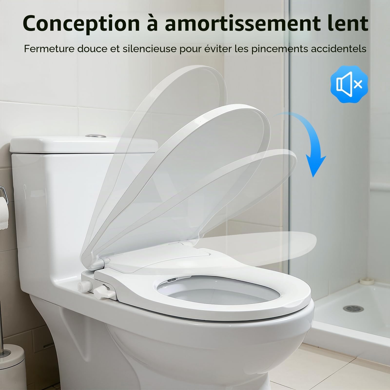 Abattant de WC avec fonction bidet - Siège de Bidet Mécanique Abattant WC Japonais Cuvette Japonaise Bidet Toilette WC- G 1/2",Double Buses