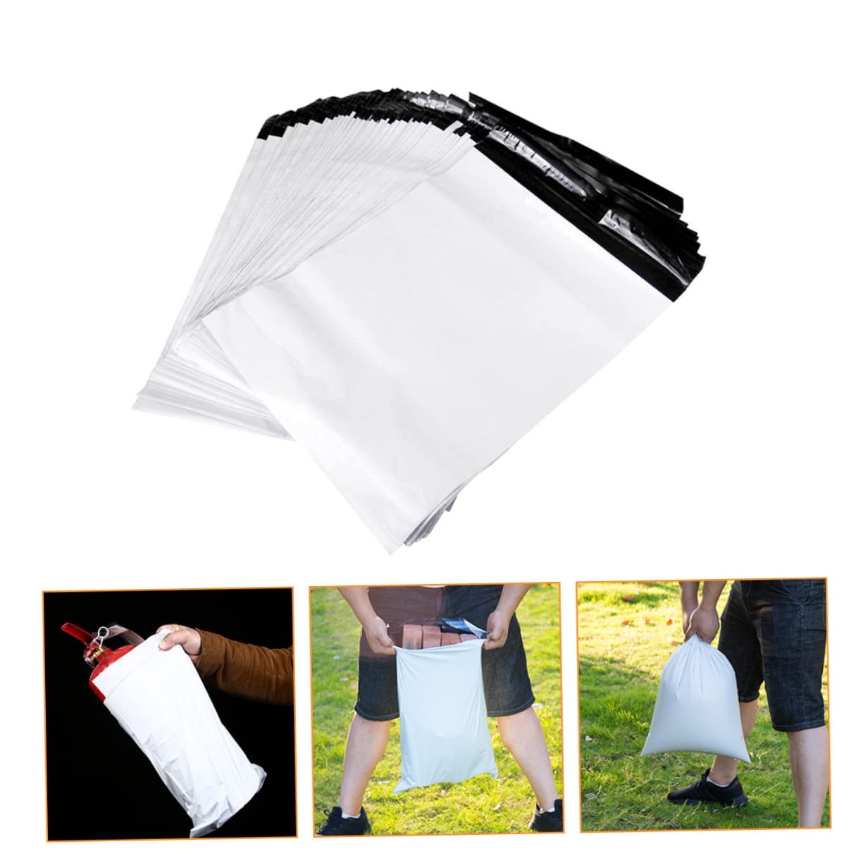 MAGICLULU 100 Pièces Enveloppe Plastique Auto-scellante Sac Postal Épais Lot De Sac Expédition Résistant à Usure Et Imperméable