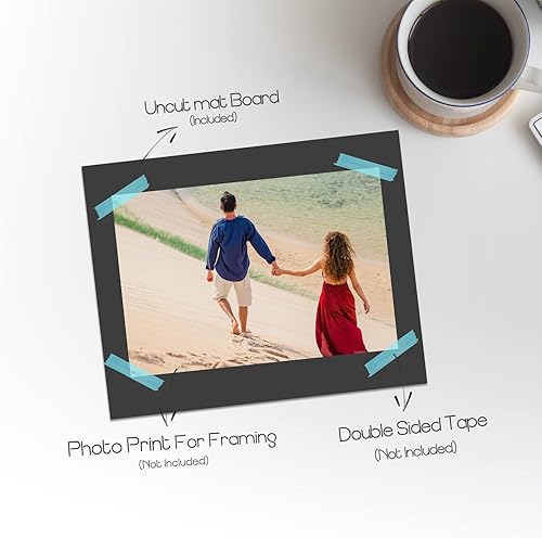 Miniatura 5 de Golden State Art, Paquete de 25 tableros negros sin cortar de 11 x 17 pulgadas, ideal para fotos, fotos, marcos, sin ácidos, núcleo blanco